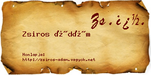 Zsiros Ádám névjegykártya